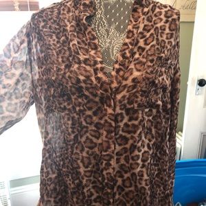 New with tags leopard silk blouse acrobat brand